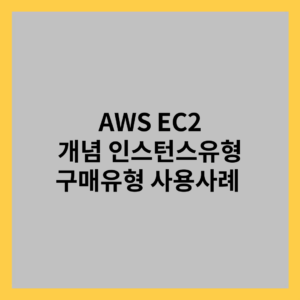 AWS EC2 개념 인스턴스유형 구매유형 사용사례